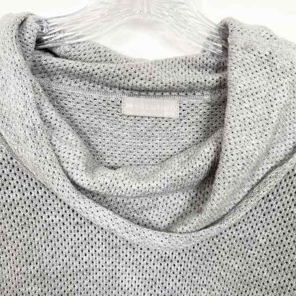 Evolution by Cyrus Cowl Neck Sweater Large Womens Perforated Gray Ribbed - Picture 2 of 8